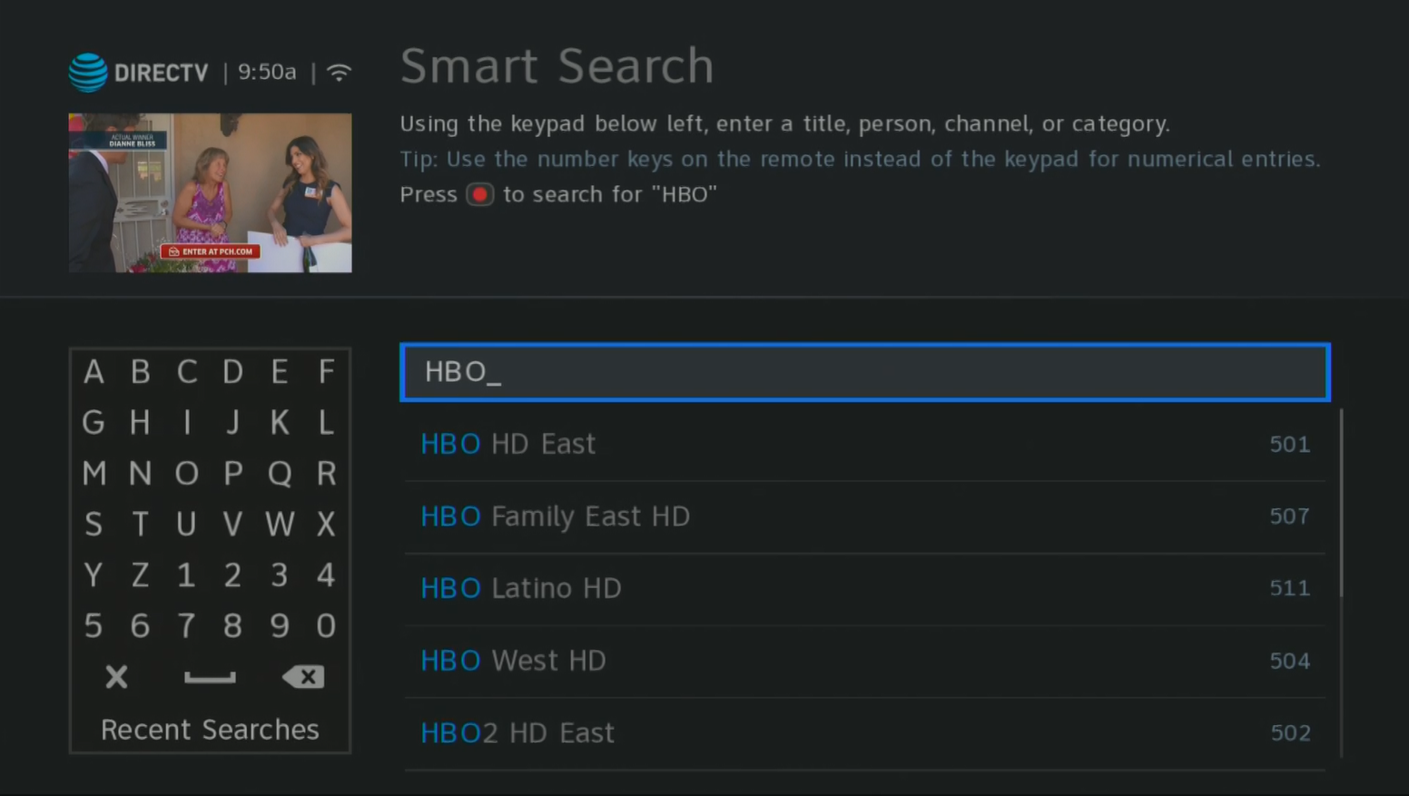How can you find a channel number on DIRECTV? 