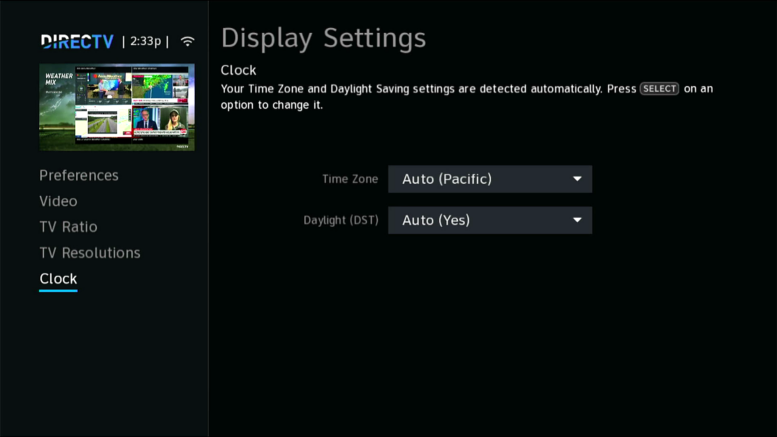 Set your DIRECTV DVR to the correct time zone if you're in an RV - The ...